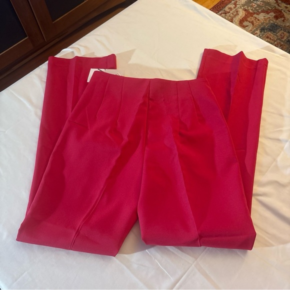 Zara Woman trousers Pants Straight Leg sizeM High waist Pink Fuchsia 7990/483 - Picture 8 of 12